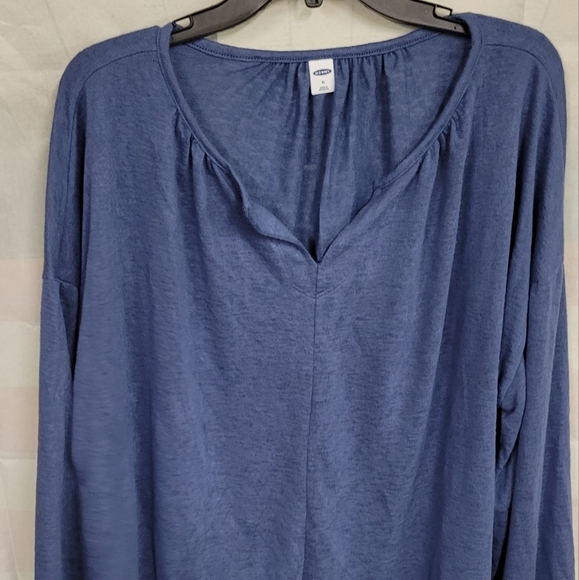 Old Navy Size XL Brushed Sweatery Peasant Top Blue Slate - Picture 1 of 4